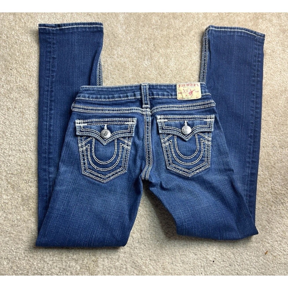 Y2K True Religion USA Billy Big QT Size 27  Flap Pocket Whiskered Retro Festival